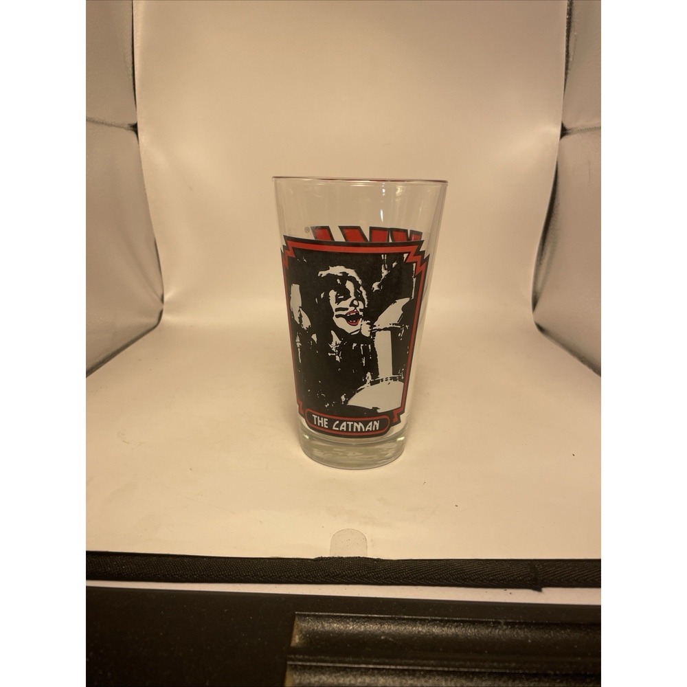 KISS Catman Glass With A Picture Of All 4 Band Member